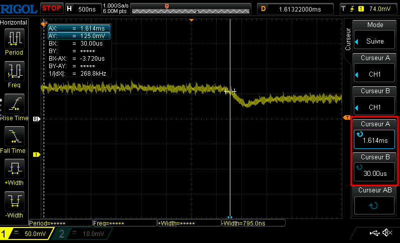 Delay before glitching the AirTag.