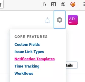 Notification templates from the administrative panel