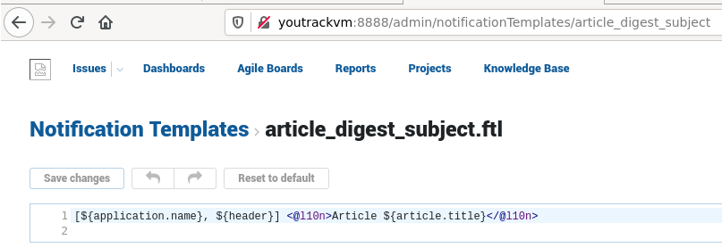 Notification templates : article digest subject