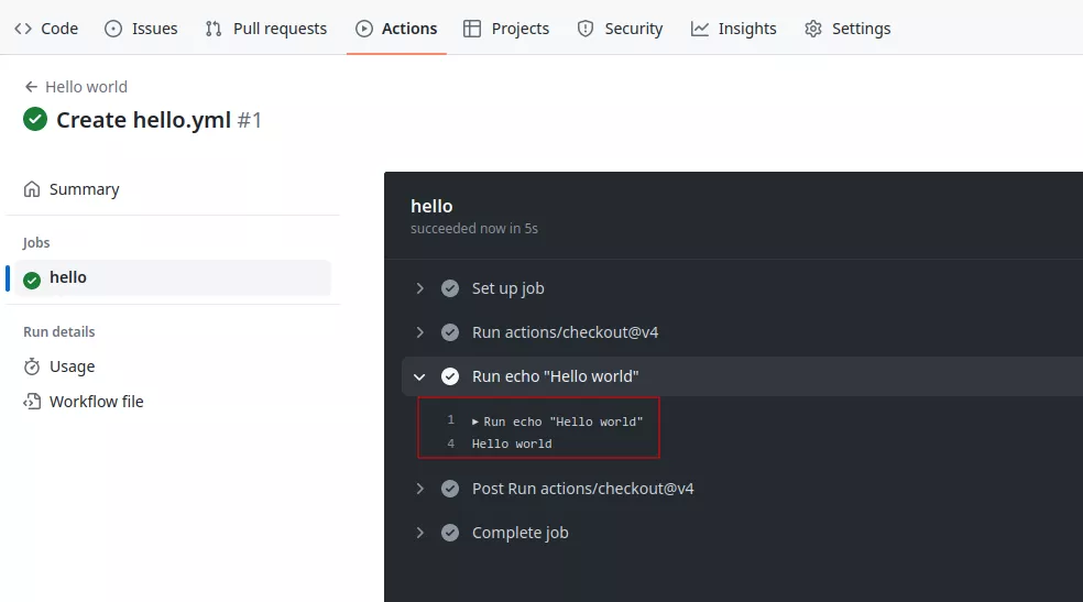 Output of the workflow.
