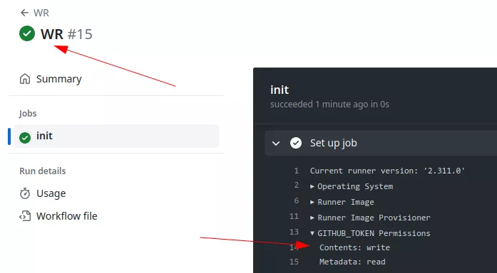 Permissions of the triggered workflow.