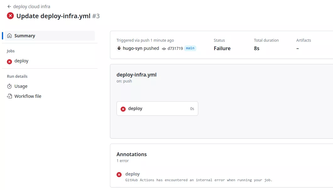 Returned error.
