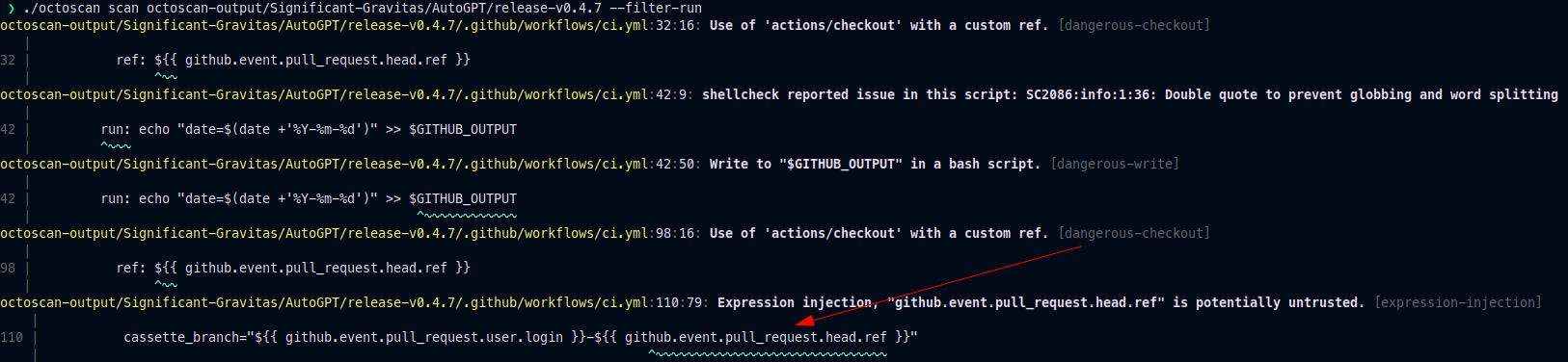 octoscan expression injection