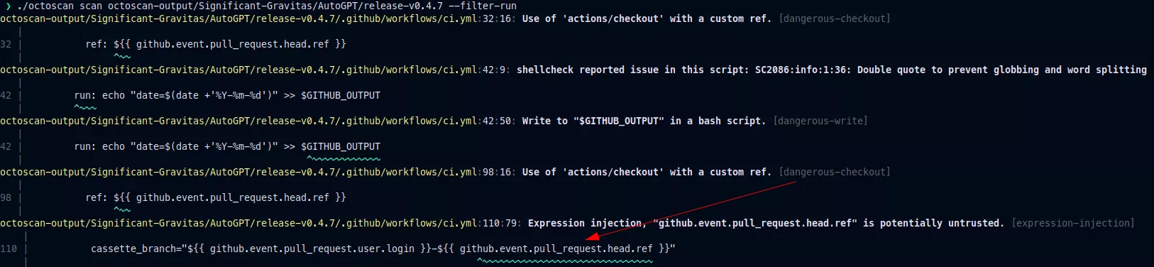 octoscan expression injection