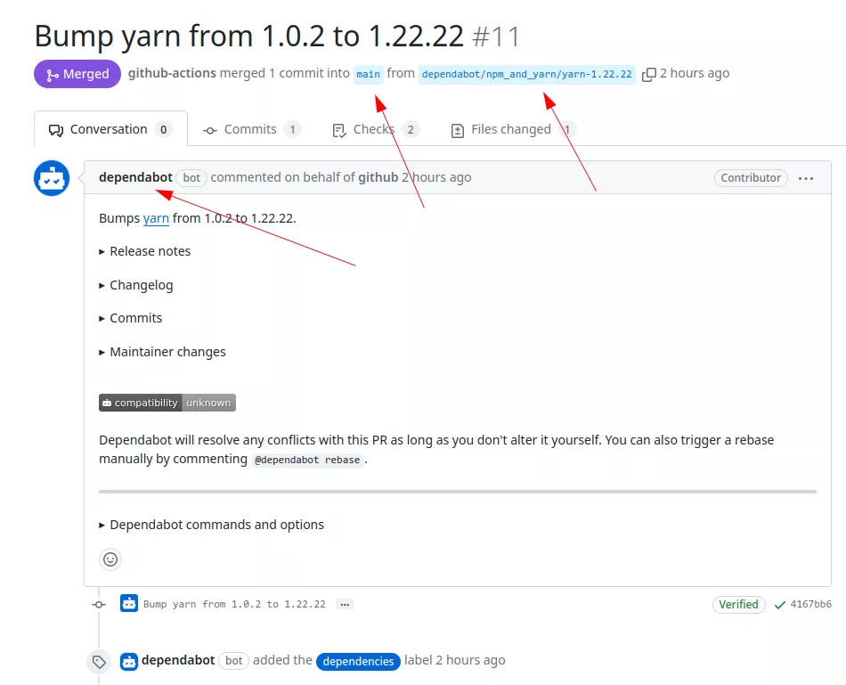 Dependabot PR
