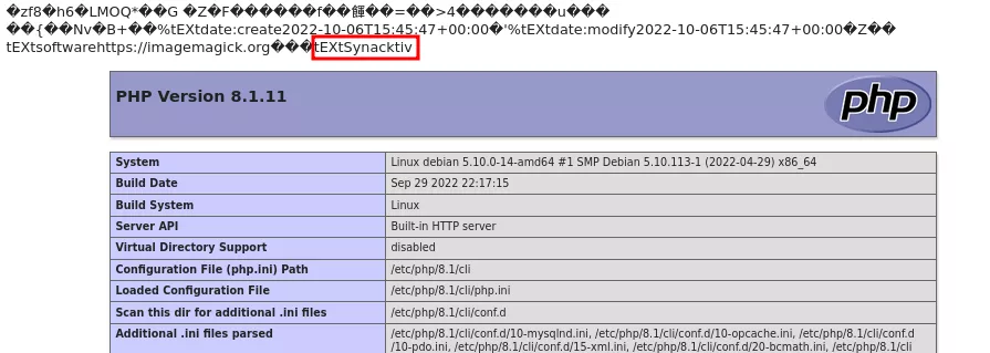 PHP payload executed through tEXt chunk.