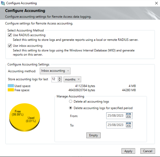 Configure connection details reporting