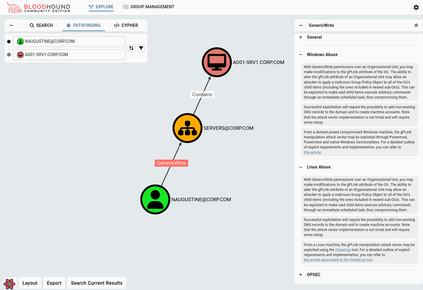 BloodHound GenericWrite Organizational Units