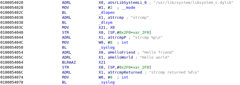 Generated assembly code for example 2