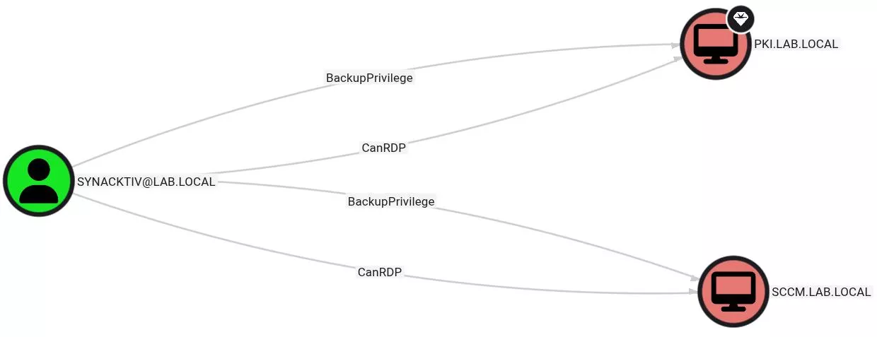 'Synacktiv' user rights over lab machines