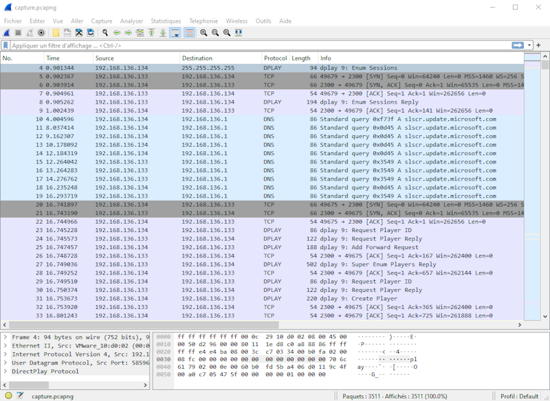 Wireshark DirectPlay