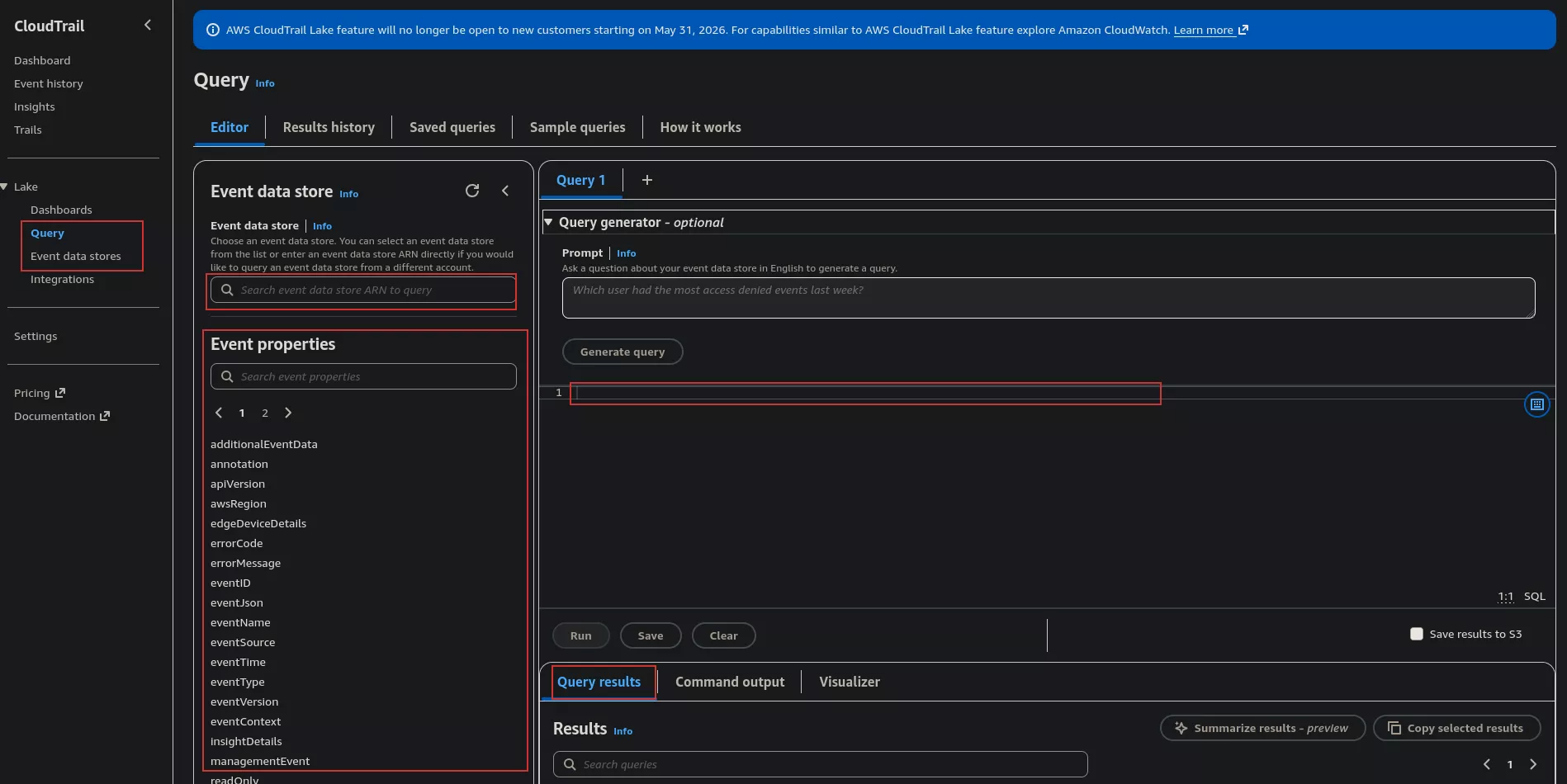 CloudTrail - Query Lake