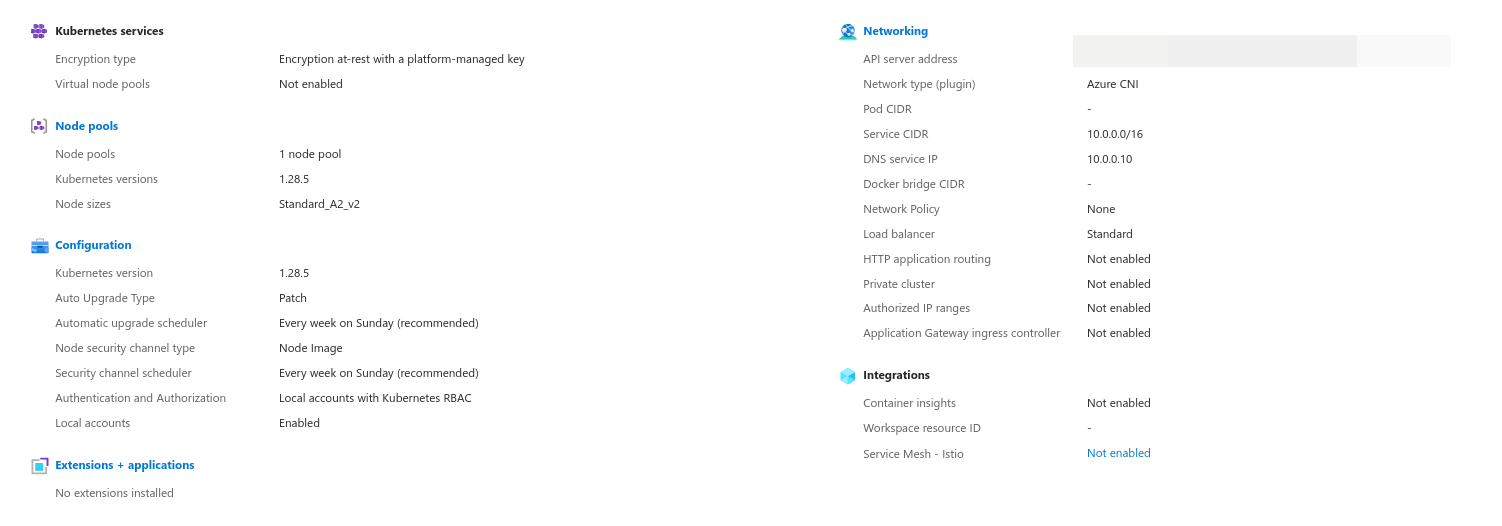 Cluster configuration