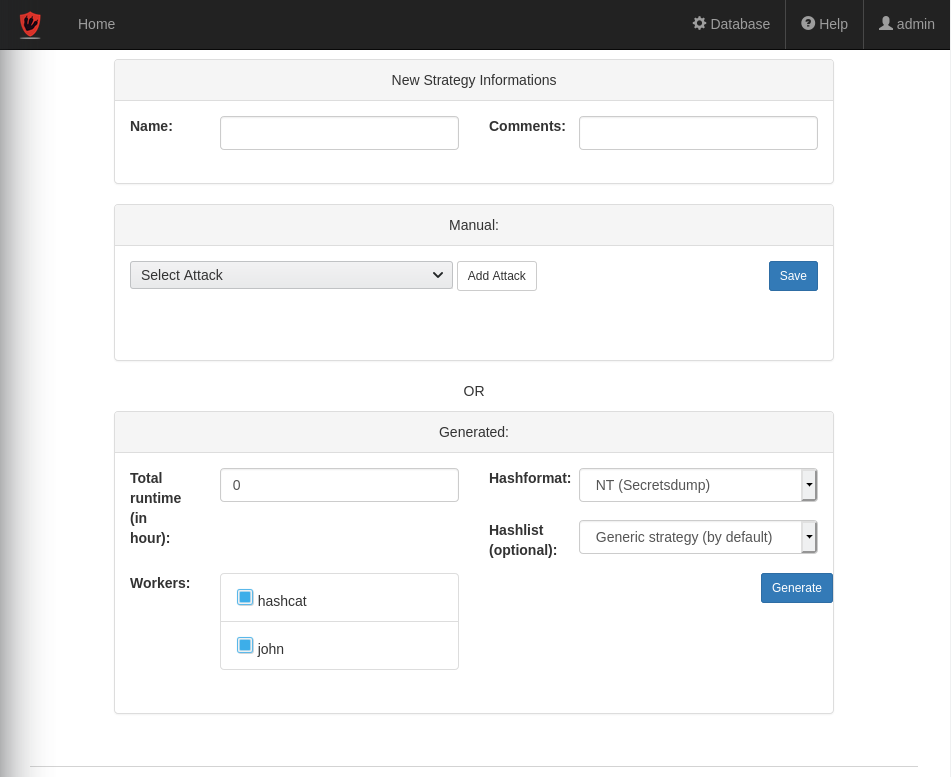 Strategy creation form