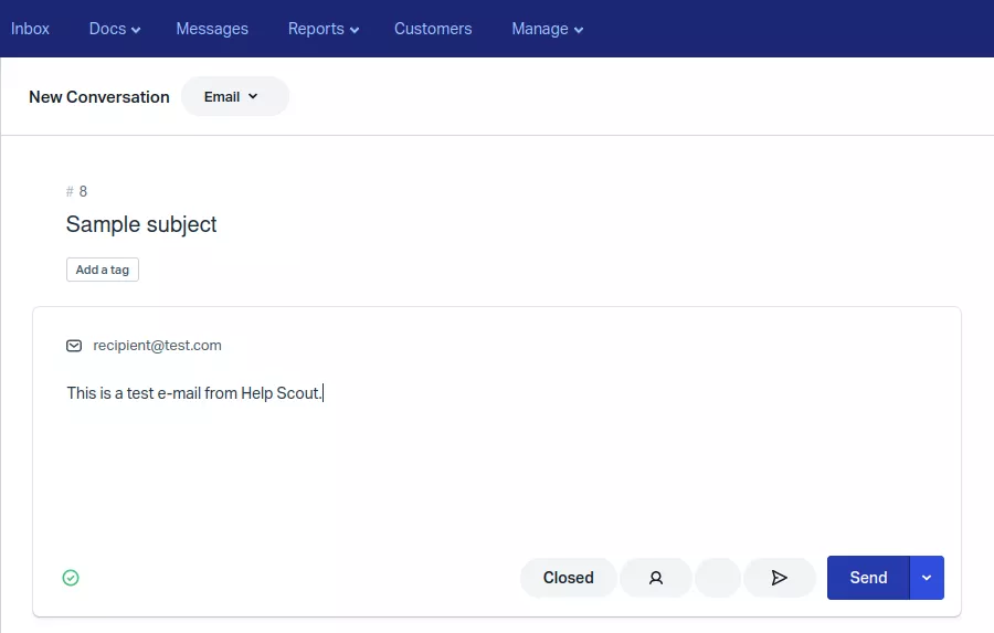 Creating a new e-mail conversation.