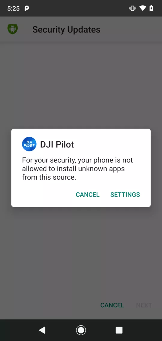 Forced update warning