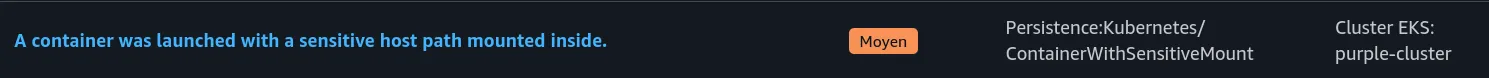Un finding ContainerWithSensitiveMount