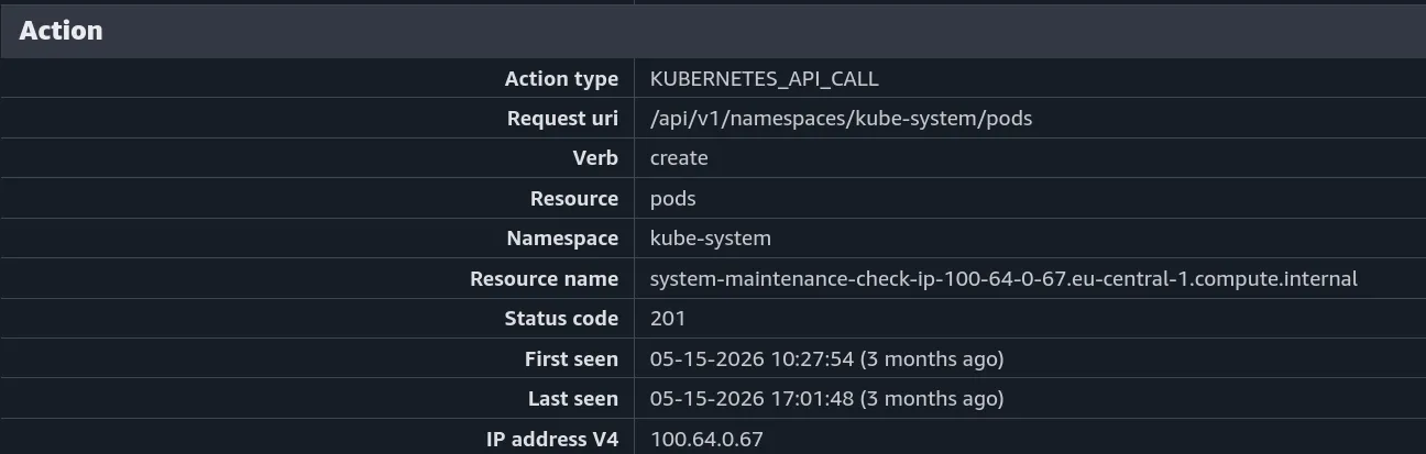 Les détails de la charge de travail Kubernetes indiquent le nom du mirror pod
