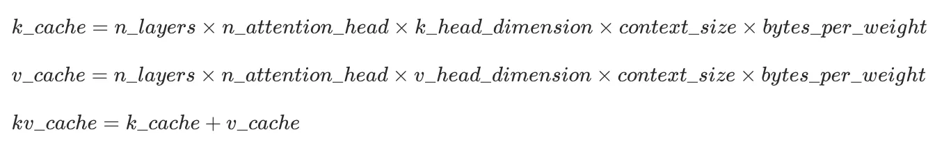 kv cache size formula