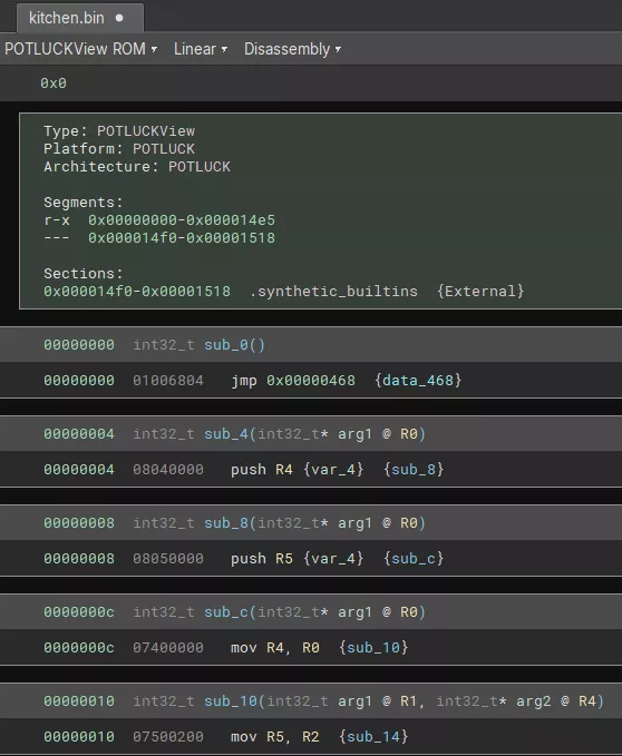 Binary Ninja no control flow view