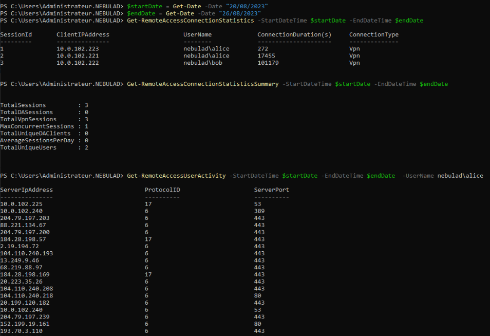 VPN Clients Powershell reporting