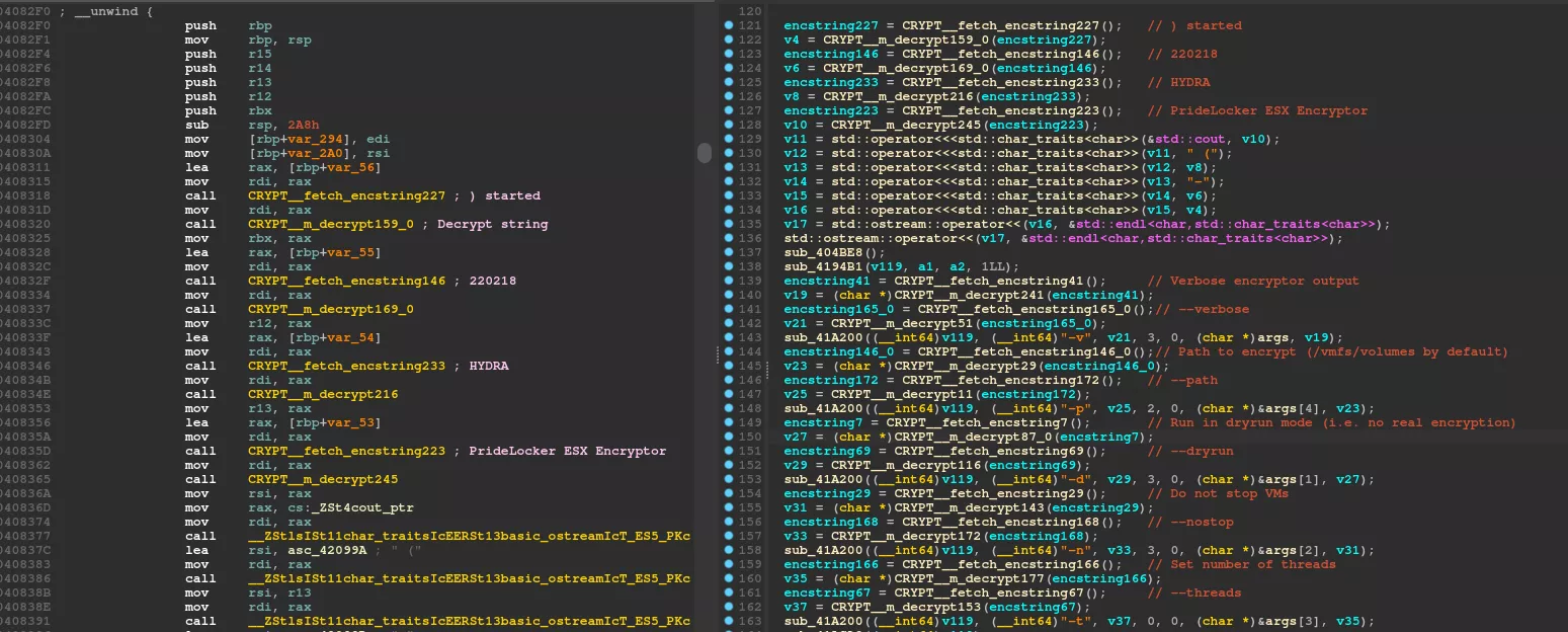 IDA view after the script execution