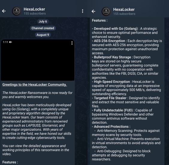 HexaLocker telegram channel