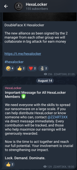 HexaLocker Telegram alliance DoubleFace