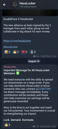 HexaLocker Telegram alliance DoubleFace