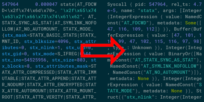 Parsing strace output in Rust