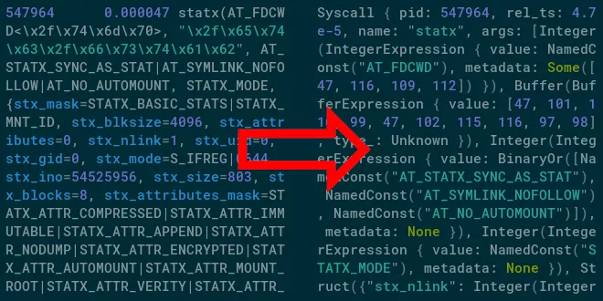 Parsing strace output in Rust