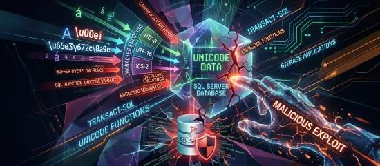Illustration MS SQL Server sécurité Unicode